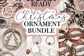 Σετ των 3 Intra απο ξύλο plywood 3mm-4mm πάχος Χριστουγεννιάτικο Στολίδι Δίασταση 8x8 cm INTRAFABR-71687533