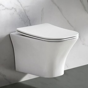 Bianco Ceramica Delia Rimless 49 Λεκάνη Κρεμαστή Λευκή Με Slim Soft Close Κάλυμα 49 εκ.