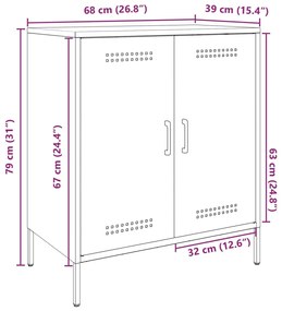 Ντουλάπι Πράσινο Λαδί 68x39x79 εκ. από Ατσάλι - Πράσινο