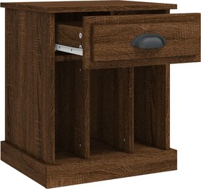 vidaXL Κομοδίνα 2 τεμ. Καφέ Δρυς 43x36x50 εκ.