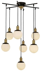 Φωτιστικό Οροφής 301AUR1238 Φ70x110cm 7xE27 40W Black-White Opviq