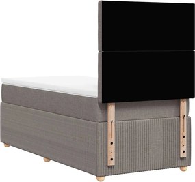 vidaXL Κρεβάτι Boxspring με Στρώμα Taupe 90x200 εκ. Υφασμάτινο