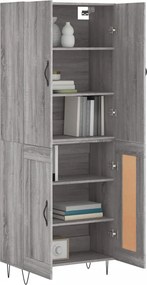 vidaXL Ντουλάπι Γκρι Sonoma 69,5 x 34 x 180 εκ. Επεξεργασμένο Ξύλο