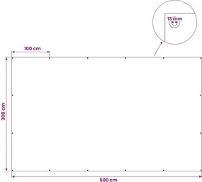 vidaXL Τεντόπανα με Θηλιές Λευκό 3 x 5 μ 90 γρ PE