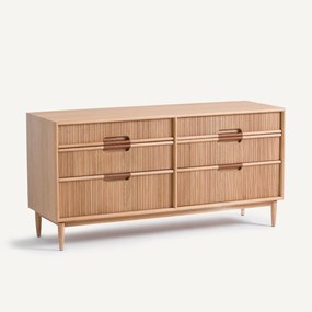 Συρταριέρα από ξύλο δρυ με 6 συρτάρια, Melaly