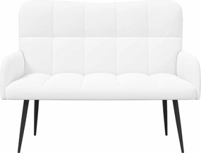 vidaXL Καναπές 2 ατόμων Λευκό 115 x 61 x 87 εκ. Ύφασμα