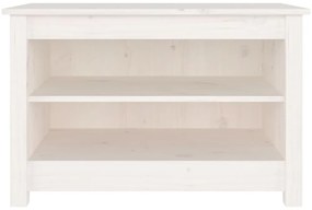 vidaXL Παπουτσοθήκη Λευκή 70 x 38 x 45,5 εκ. από Μασίφ Ξύλο Πεύκου