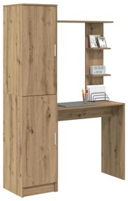 vidaXL Γραφείο με αποθηκευτικό χώρο με ράφι 2 pcs artisan δρυς
