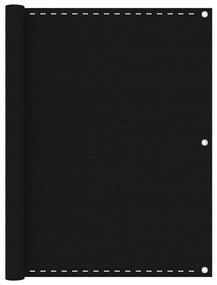 vidaXL Διαχωριστικό Βεράντας Μαύρο 120 x 600 εκ. από HDPE
