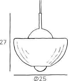 Κρεμαστό Φωτιστικό Lotus Clear Ø25cm Ασημί