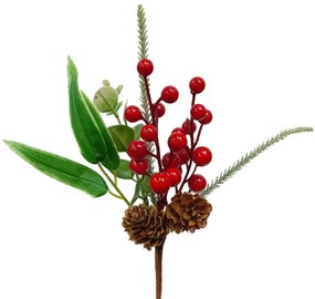 Χριστουγεννιάτικο Στολισμένο Κλαδί με Μπέρι 25cm 237985