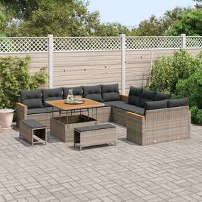 vidaXL Σετ Καναπέ Κήπου 13 pcs Γκρι συνθετικό ρατάν
