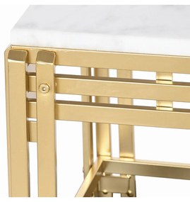Τραπεζάκι Καφέ DKD Home Decor Μέταλλο Αλουμίνιο Μάρμαρο 80 x 40 x 40 cm