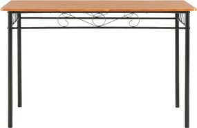 vidaXL Σετ Τραπεζαρίας 7 Τεμαχίων Καφέ από MDF / Ατσάλι