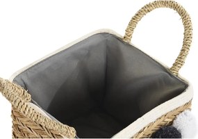 Σετ Καλαθιών DKD Home Decor Φυσική ίνα Πομπώματα 33 x 33 x 25 cm
