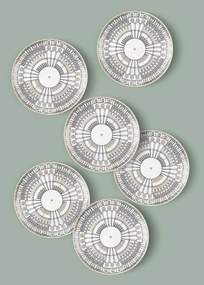Service Plate Set (6 Pieces) DNR0080 Multicolor