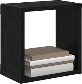 vidaXL Ράφια Τοίχου με ράφι Επιτοίχιο Μαύρη Οξυά Επεξεργασμένο ξύλο