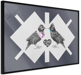 Αφίσα - Bird Love - 30x20 - Μαύρο - Χωρίς πασπαρτού