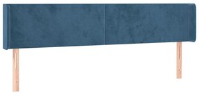 Κεφαλάρι Κρεβατιού LED Σκούρο Μπλε 163x16x78/88 εκ. Βελούδινο - Μπλε
