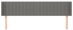 vidaXL Κεφαλάρι με Πτερύγια Σκούρο Γκρι 163x16x78/88 εκ. Υφασμάτινο