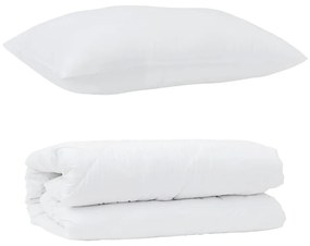 vidaXL Διπλό με Μαξιλάρι 2 pcs Λευκό 155 x 200 εκ. Μικροΐνες