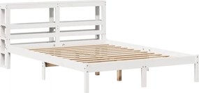 vidaXL Σκελετός Κρεβ. Χωρίς Στρώμα Λευκό 135x190 εκ Μασίφ Πεύκο