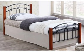 Κρεβάτι Norton Ε8108 145x201x79cm Για Στρώμα 140x190cm Black-Walnut Double Metal
