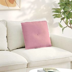 vidaXL Μαξιλάρι Πλάτης Ροζ 50 x 45 εκ. Υφασμάτινο Κορντουρά