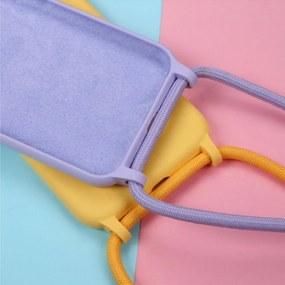 Θήκη Σιλικόνης με Κορδόνι CarryHang Sonique Apple iPhone 14 Plus Ροζ