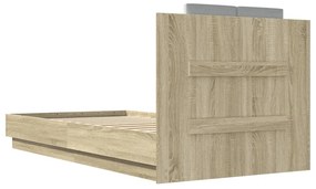vidaXL Πλαίσιο Κρεβατιού με Κεφαλάρι Sonoma Δρυς 90x190 εκ. Επεξ. Ξύλο
