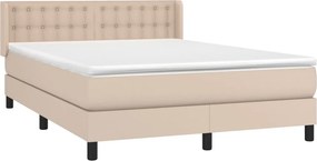 vidaXL Κρεβάτι Boxspring με Στρώμα Καπουτσίνο 140x200εκ.από Συνθ.Δέρμα