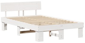vidaXL Σκελετός Κρεβατιού Λευκό 120 x 200 cm Συμπαγές ξύλο πεύκου
