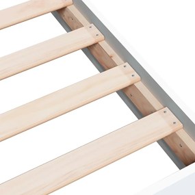 vidaXL Πλαίσιο Κρεβατιού Λευκό 135x190 εκ. από Επεξεργασμένο Ξύλο