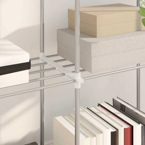 vidaXL Τούβλο Ράφι με αποθήκευση Λευκό 86 x 27 x 90 εκ Αλουμίνιο