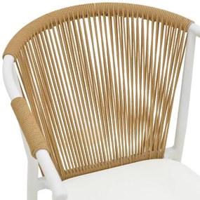 Καρέκλα - Πολυθρόνα Convince αλουμινίου στοιβαζόμενη με λευκό σκελετό-textilene-pe rattan σε Φυσικό 56x63x82 εκ. 56x63x82 εκ.