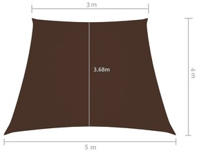 Πανί Σκίασης Τρίγωνο Καφέ 3/5x4 μ. από Ύφασμα Oxford - Καφέ