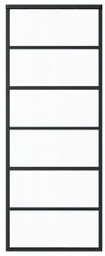 Συρόμενη Πόρτα με Σετ Υλικού ESG Γυαλί &amp; Αλουμίνιο 76 x 205 εκ. - Μαύρο