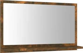vidaXL Καθρέφτης Μπάνιου Καπνιστή Δρυς 60x10,5x37 εκ. Επεξεργ. Ξύλο