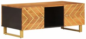 vidaXL Τραπεζάκι Σαλονιού Καφέ / Μαύρο 100x54x40 εκ. Μασίφ Ξύλο Μάνγκο