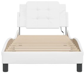 vidaXL Πλαίσιο Κρεβατιού με LED Χωρίς Στρώμα Zadar Λευκό 90x190 εκ.