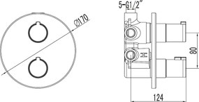 Karag Thermostatico 68009JW4 - Μίκτης εντοιχισμού 3 Εξόδων