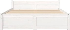 vidaXL Πλαίσιο Κρεβατιού Λευκό 120x190 εκ. Μασίφ Ξύλο Small Double