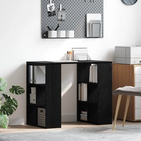 vidaXL Γραφείο με ράφι Μαύρη Οξυά 90 x 50 x 75 εκ. Επεξεργασμένο ξύλο