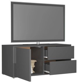 vidaXL Έπιπλο Τηλεόρασης Γυαλιστερό Γκρι 80x34x36 εκ. Μοριοσανίδα
