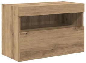 vidaXL Σετ Κονσόλας Τηλεόρασης με LED Φώτα 7 pcs artisan δρυς