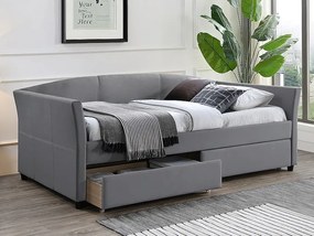 ŁÓŻKO LANTA VELVET 90X200 SZARY/CZARNY TAP. 142 DIOMMI-80-3711