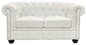 ΚΑΝΑΠΕΣ 2ΘΕΣΙΟΣ T.CHESTERFIELD  ΤΕΧΝΟΔΕΡΜΑ ΛΕΥΚΟ ΜΑΤ 155x90x73 εκ.