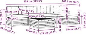 vidaXL Σειρά Καναπέ Εξωτερικού 7 pcs Άσπρο και Ανθρακί Πολυεστέρας