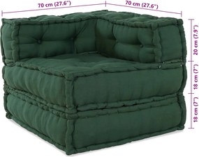vidaXL Μονάδα Μοντέρνου Καναπέ 2 pcs Πράσινο 140 x 70 x 56 εκ. Ύφασμα