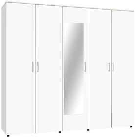 Ντουλάπα Πεντάφυλλη Luna 220x52x200cm White Five Door